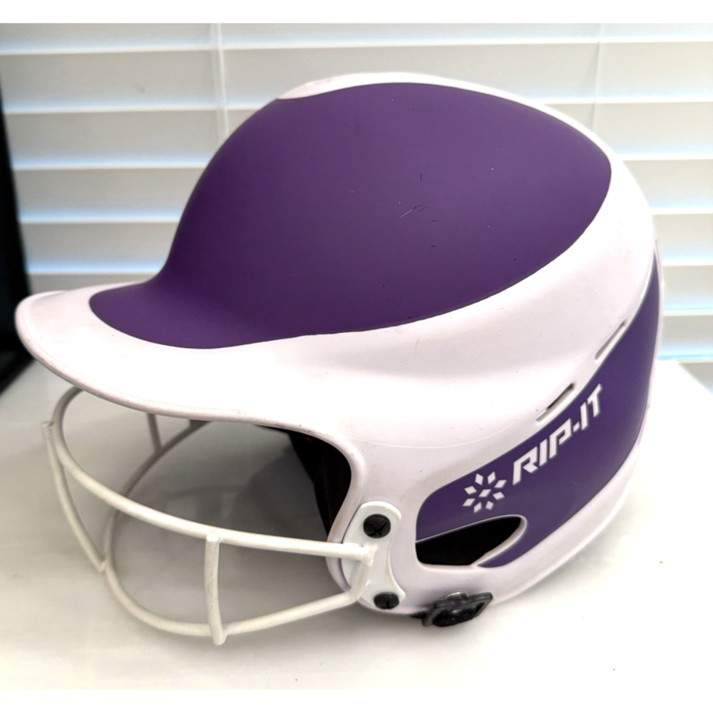 NWT Rip-It Vision Pro Softball Batting Helmet - Purple/White - Size S/M 6-6 7/8